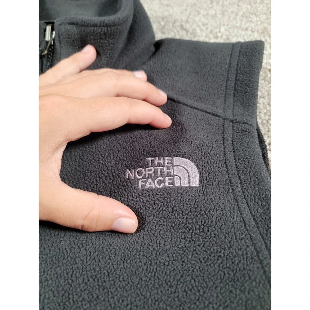 The North Face Fleece Vest Mens Small Gray Flash Dry Hiking Gorpcore Full Zip